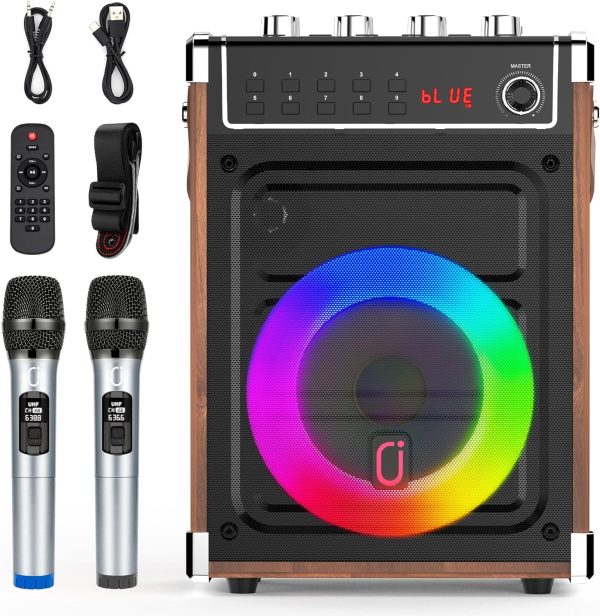 اسپیکر JYX Karaoke Machine with 2 UHF Wireless Microphones - تصویر 6