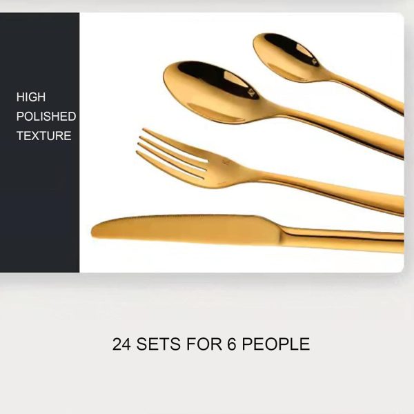قاشق و چنگال Egg Shaped Cutlery Set, 24 Piece Stainless Steel Flatware Set - تصویر 6