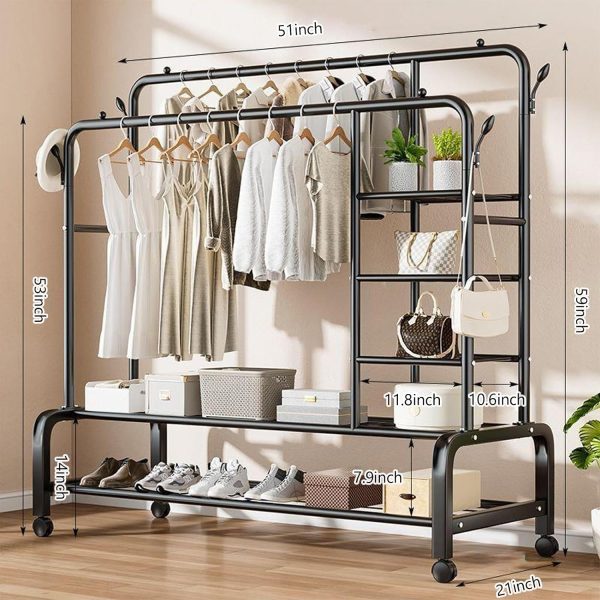 رگال TDOO Double Clothes Garment Rack - تصویر 6