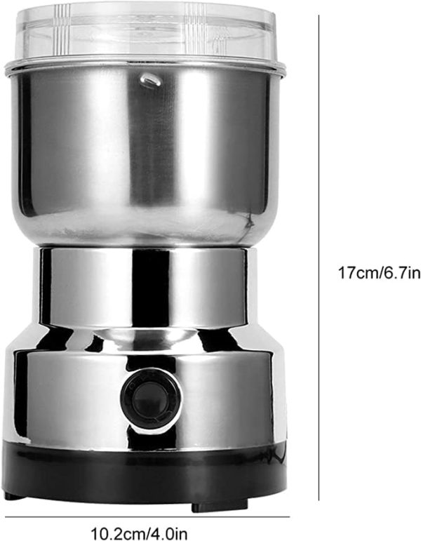 قهوه ساب ECVV Household Electric Mill Grinder Machine, Stainless Steel Electric Spice Coffee Nut Grain Grinder, Multi‑Function Crusher Mill Blender Kitchen Tool - تصویر 5