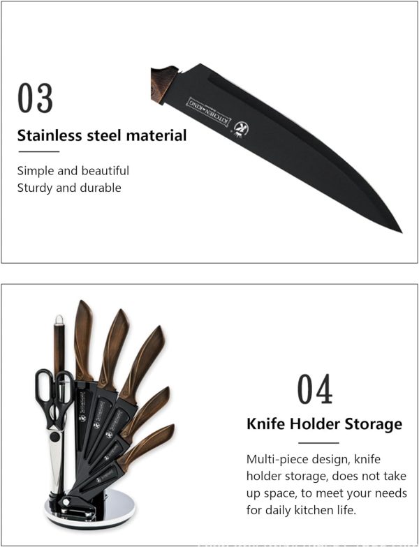 چاقو  【TTQK】Kitchen Knife Set, 8 Pcs kitchen knife set - تصویر 7