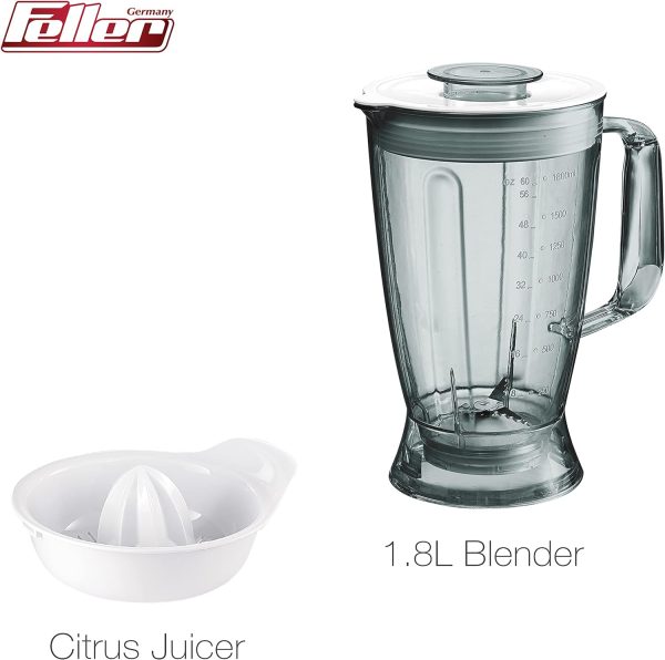 آبمیوه گیری Feller Germany 700W Multi-functional Food Processor with 9 Blades - تصویر 7