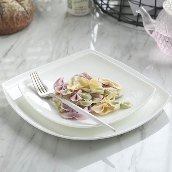 ظروف سرامیکی Danny home 23 Piece Square Opalware Dinnerware set 6 Dinner pla - تصویر 7