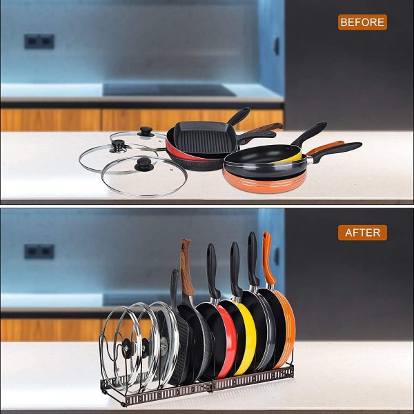 آبچکان Pot Rack Organizer, Pritzker Expandable Pots and Pans Organizer for Cabinet - تصویر 7