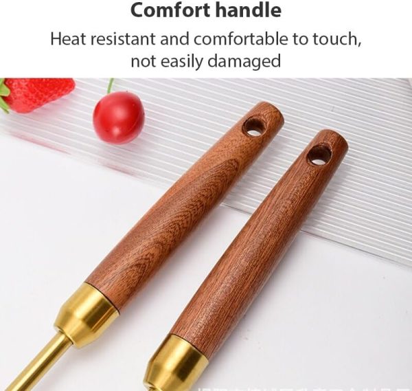 کفگیر و ملاقه LAVISHINE Stainless Steel Kitchenware Four Pieces Set (Brown Gold) Cooking Utensils 4 Pcs - تصویر 6