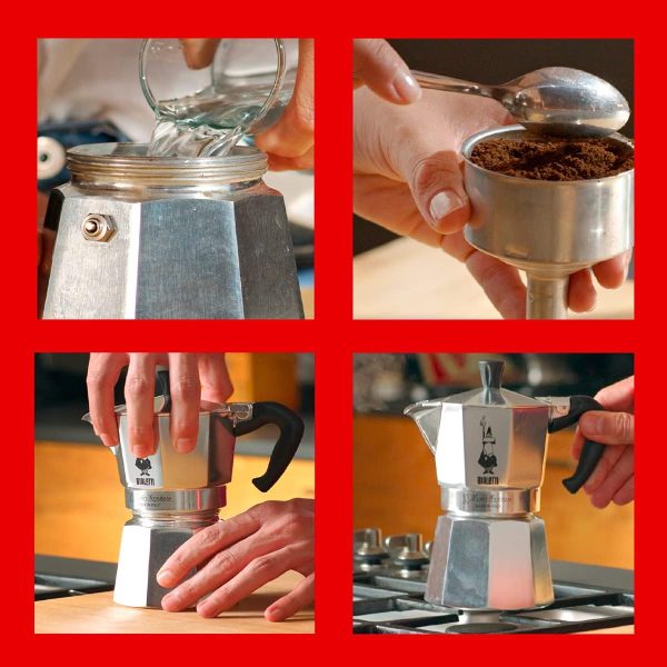قهوه جوش Bialetti Moka Express Aluminium Stovetop Coffee Maker (1 Cup) - تصویر 3