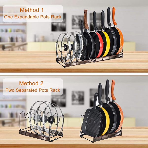 آبچکان Pot Rack Organizer, Pritzker Expandable Pots and Pans Organizer for Cabinet - تصویر 8