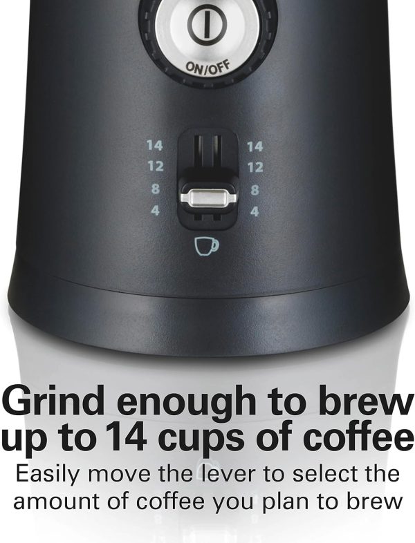 قهوه ساب Hamilton Beach Custom Grind™ Coffee Grinder for beans/spices, 5 size settings-coarse to fine, capacity for 4 to 14 cups coffee, stainless steel bowl for easy pour and cleaning, 80393R-ME - تصویر 3