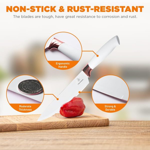 کفگیر و ملاقه L'île d'Asteria 19-Piece Kitchen Knife and Utensils Set with Storage Rack, Silicone Cooking Utensils Set - تصویر 4