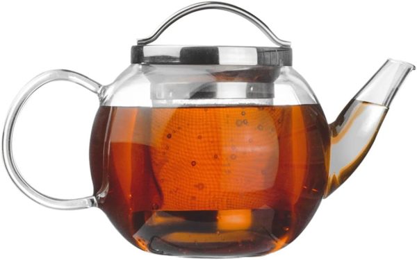 قوری شیشه ای Borosilicate Heat Resistant Glass Teapot with Fine Mesh Infuser Discover the Perfect Brew for Loose Leaf & Blooming Tea Maker (1.2 Liter)