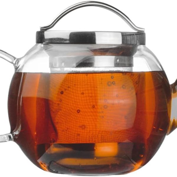 قوری شیشه ای Borosilicate Heat Resistant Glass Teapot with Fine Mesh Infuser Discover the Perfect Brew for Loose Leaf & Blooming Tea Maker (1.2 Liter)