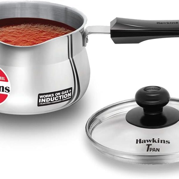 شیرجوش Hawkins Stainless Steel Tpan 1.5L with Glass lid