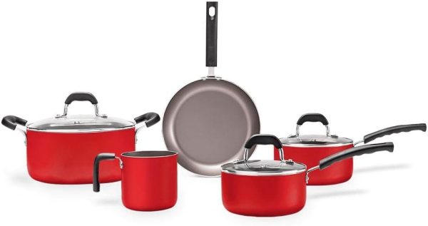 سرویس قابلمه Brinox Saffron Line - Aluminum - 5-Piece Cookware Set Red