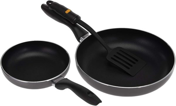 سرویس ماهی تابه Royalford 3 Pieces Fry Pan Set, Black, Stainless Steel/Nylon