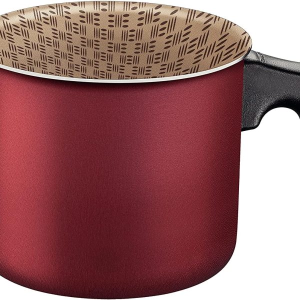 شیرجوش Tramontina Paris 12cm 1.1L Red Aluminum Multipurpose Boiler with Interior and Exterior Starflon Max Nonstick Coating