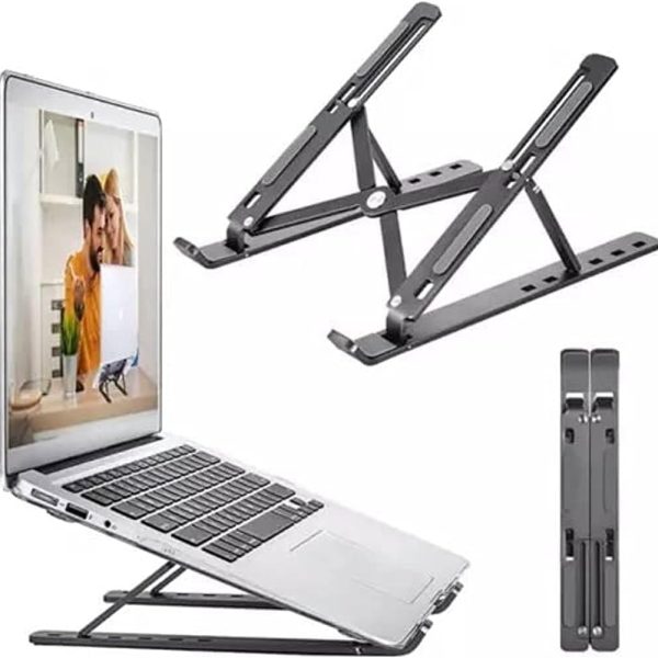 پایه لپ تاپ Adjustable Laptop Stand, Portable Aluminium Laptop Riser Laptop Holder for Desk, Foldable Ventilated Cooling Computer Support Stand for Apple MacBook Pro/Air, HP, Sony, Dell, Notebook Stand and more