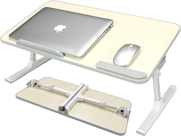 میز لپ تاپ IBAMA Folding Lapdesk Laptop Stand Table Large Size 5 Heights and 4 Tilt Angles Adjustable Desk on Bed, Sofa and Couch