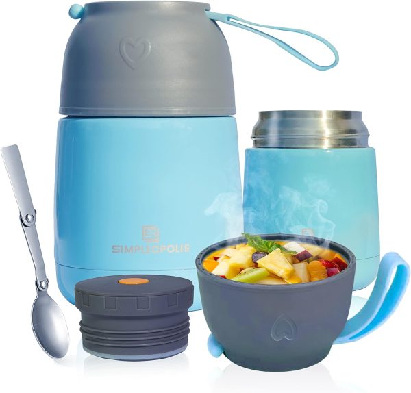 فلاسک Simpleopolis Insulated Thermos Food Jar | Soup Thermos for Hot & Cold Food | Soup Flask for Kids Adults | Stainless Steel Food Thermos with Spoon | Food Container for School Office Travel | 450ml