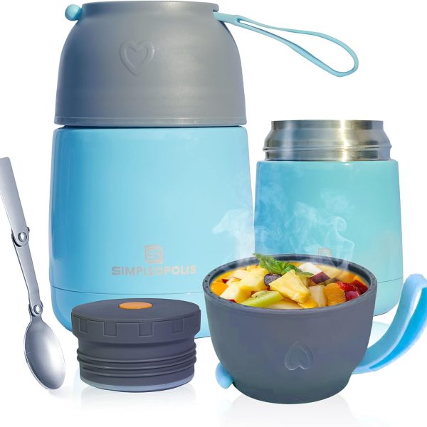 فلاسک Simpleopolis Insulated Thermos Food Jar | Soup Thermos for Hot & Cold Food | Soup Flask for Kids Adults | Stainless Steel Food Thermos with Spoon | Food Container for School Office Travel | 450ml