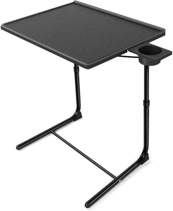 میز لپ تاپ Adjustable TV Tray Table - TV Dinner Tray on Bed & Sofa, Comfortable Folding Table with 6 Height & 3 Tilt Angle Adjustments, black