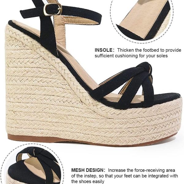 کفش mikarka Sandals for Women, Platform Ankle Strap Womens Sandals Open Toe Espadrille Wedge Sandals for Women Concise Casual Summer Womens Shoes