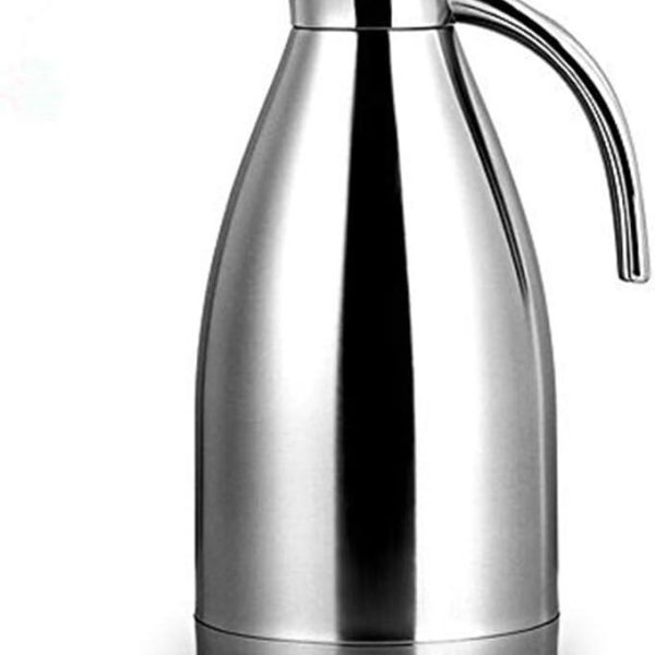 فلاسک Bonnoces 64 Oz Stainless Steel Thermal Carafe - Double Walled Vacuum Insualted Thermos/Carafe with Lid - Coffee/Tea Carafe Heat & Cold Retention - 2 Liter