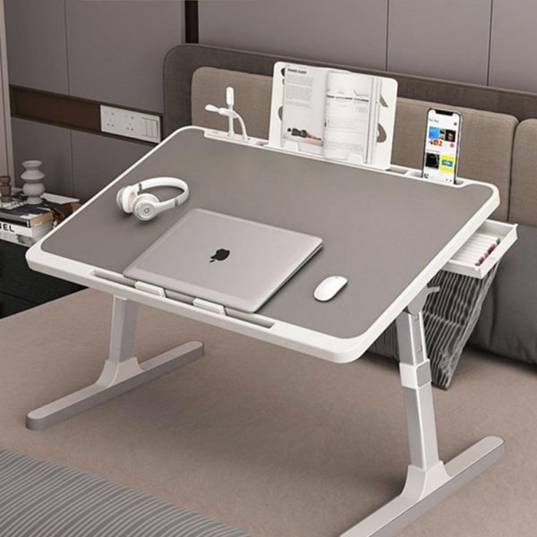 میز لپ تاپ COOLBABY Adjustable Laptop Table Multifunctional Laptop Nightstand With Hidden Drawer Laptop Bed Table Portable Lap Desk With Folding Legs For Eating Working Writing Gaming Drawing - تصویر 4