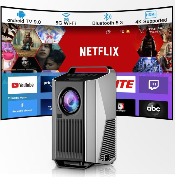 پروژکتور GINCSRI Projector【Android System】with 5G WiFi and Bluetooth 5.3, 600ANSI Movie Projector - تصویر 4