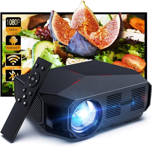 پروژکتور WiFi Projector 4600 Lumen, Full HD 1080P Bluetooth Projector 200" display
