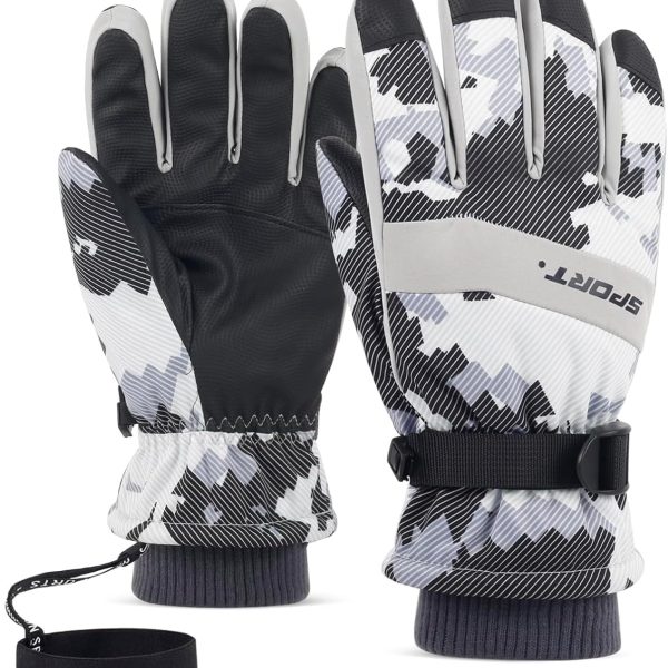 دستکش اسکی YHRY Winter Gloves,Warm Ski Gloves,3M Thinsulate Snow Gloves, Waterproof Windproof Touchscreen Cold Weather Snowboard Gloves for Mens Women