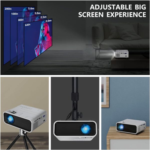 پروژکتور Native 1920 x 1080P Projector Full HD Home Cinema Projector Led Portable Projector Compatible with Fire TV Stick,PS4, HDMI, VGA, AV and USB - تصویر 5
