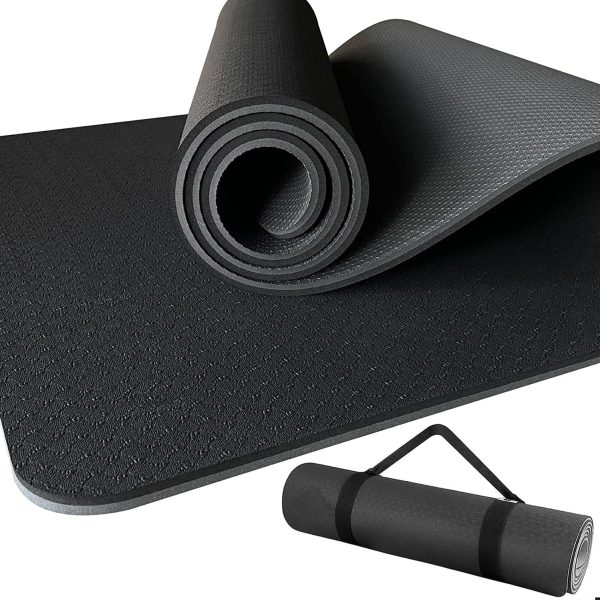 مت ورزشی Extra Thick 8mm TPE Yoga Mat All-Purpose Exercise Mat Non-Slip High Density Anti-Tear Pilates Mat with Carrying Strap for Women Men Kids- 6&8mm, 72" Lx 24" W TPE Yoga Mats