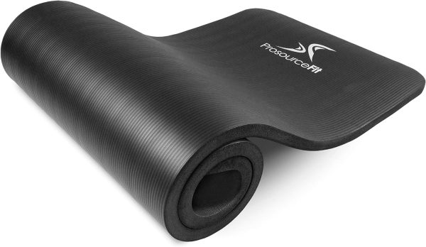 مت ورزشی ProsourceFit Extra Thick Yoga and Pilates Mat, High Density Exercise Mat with Comfort Foam and Carrying Strap, Pink