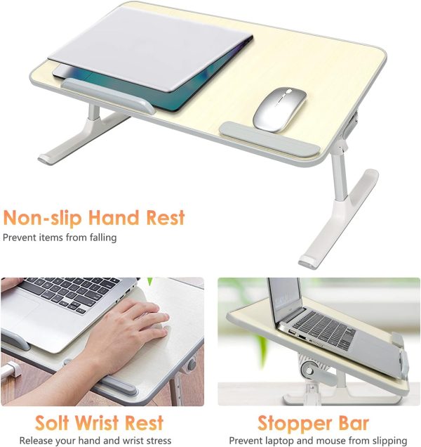 میز لپ تاپ IBAMA Folding Lapdesk Laptop Stand Table Large Size 5 Heights and 4 Tilt Angles Adjustable Desk on Bed, Sofa and Couch - تصویر 6