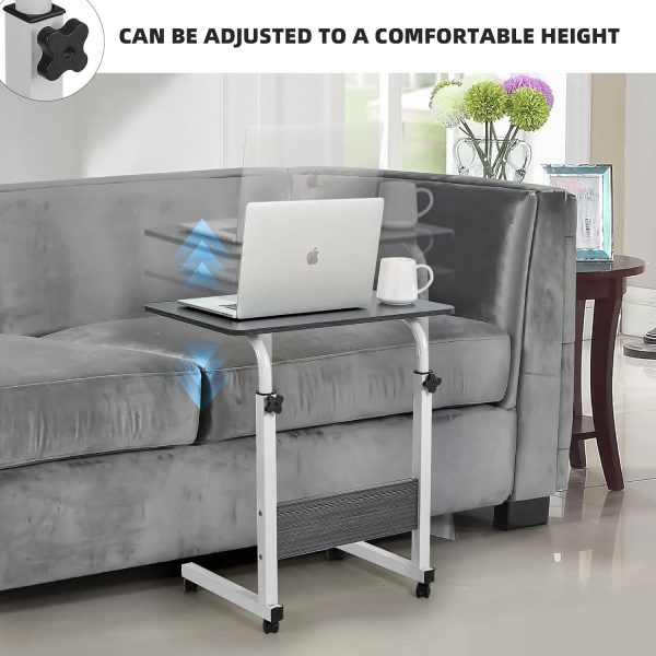 میز لپ تاپ SKY-TOUCH Laptop Table Height Adjustable,Mobile Laptop Stand Coffee Table Side Table,Movable Portable Adjustable Notebook Stand With Wheels For Sofa, Bed, Balcony, Garden, 60X40Cm, Black - تصویر 6