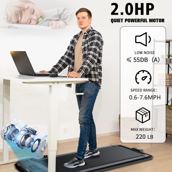 تردمیل 2.25HP Folding Treadmill, 2 in 1 Under Desk Treadmill, Portable Walking Pad Installation-Free with Blue Tooth Speaker, Remote Control, APP Control and LED Display, Walking Jogging for Home Office - تصویر 4