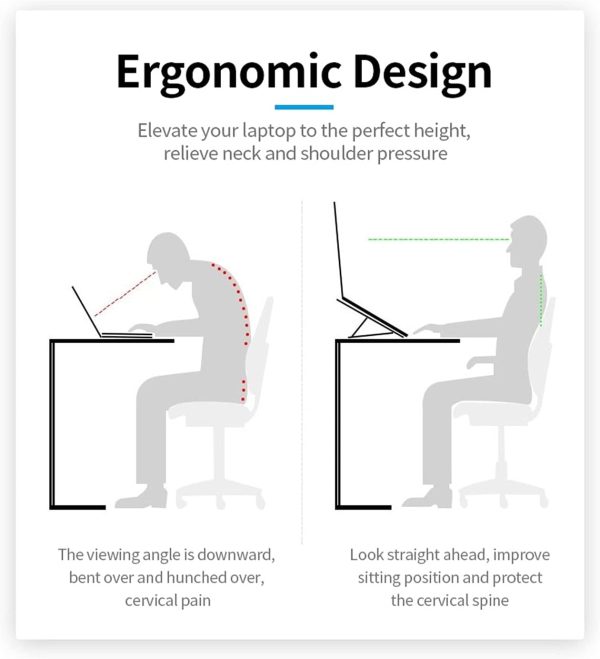 پایه لپ تاپ generic Laptop Stand 7-level Adjustable Laptop Stand Portable Aluminum Alloy Laptop Stand For Netbooks And Laptops Portable And Easy To Use Ergonomic - تصویر 6