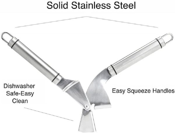 سیر له کن Garlic-Press Mincer, Seeway Stainless Steel Garlic Crusher & Peeler Set, Detachable, Heavy-duty, Rust Proof Garlic Mincer Design for Extracts More Garlic Paste Per Clove - تصویر 4