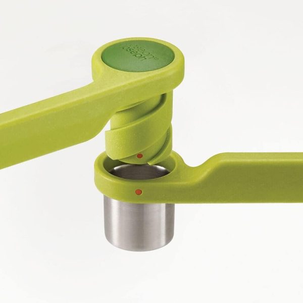 سیر له کن Joseph Joseph 20102 Helix Garlic Press Mincer Ergonomic Twist-Action Hand Juicer, Green, Stainless Steel - تصویر 4