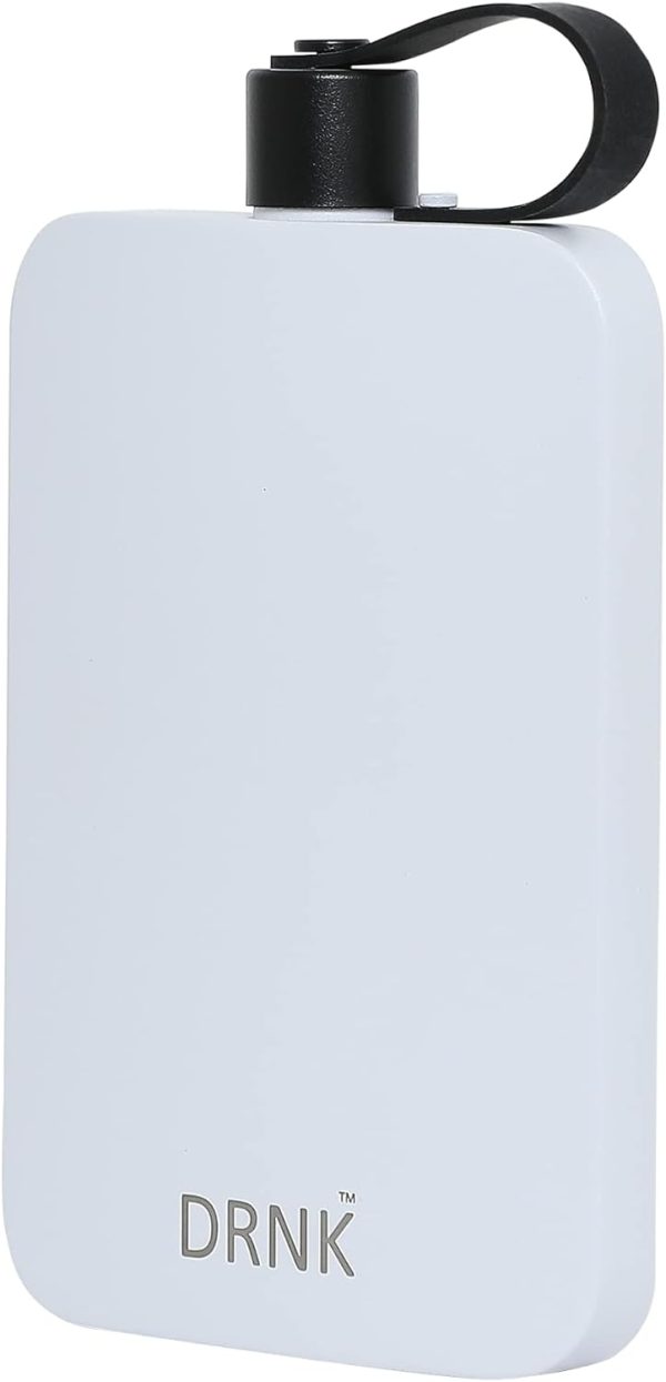 بطری آب Drnk Stainless Steel Flat Reusable Slim Water Bottle Leak Proof| Non Toxic | BPA Free | Powder Coated | 17oz (500ml) (Arctic) - تصویر 4