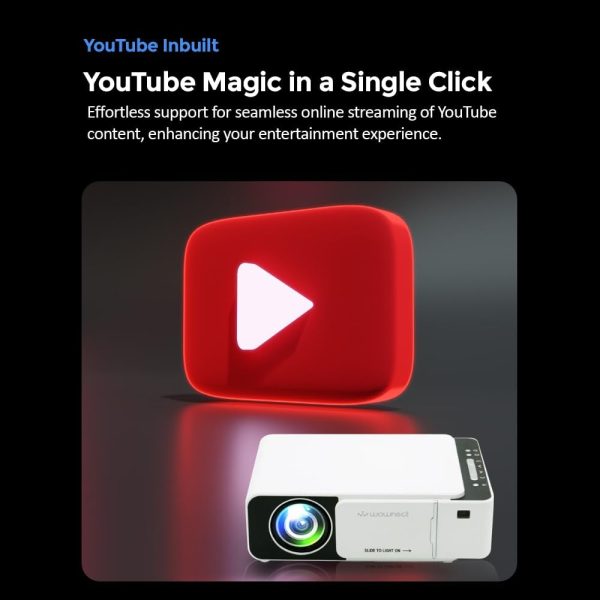 پروژکتور Wownect T5 Mini Projector 100 ANSI Lumens Portable Outdoor Movie Projector with 170" Screen Supported - تصویر 5