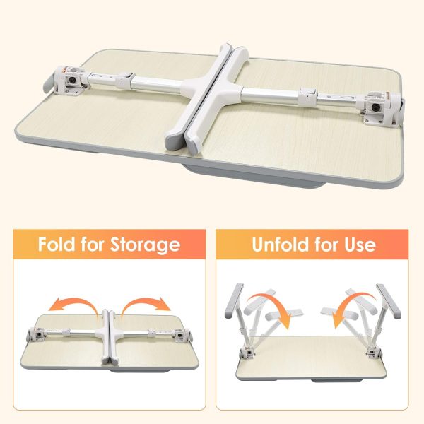 میز لپ تاپ IBAMA Folding Lapdesk Laptop Stand Table Large Size 5 Heights and 4 Tilt Angles Adjustable Desk on Bed, Sofa and Couch - تصویر 7