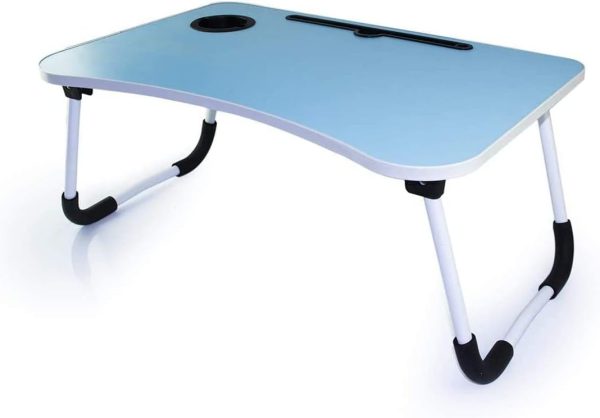 میز لپ تاپ Folding Bed Table Laptop Desk With Ipad And Cup Holder Adjustable Lap Tray Notebook Stand Foldable Portable Standing Desk For Indoor Outdoor Camping Study Eating Reading Watch Movies Couch Sofa Floor - تصویر 7