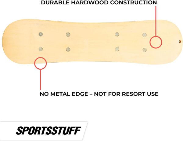 بورد اسکی Sportsstuff Snow Ryder Hardwood Snowboard with Velcro Bindings, Mulitple - تصویر 5
