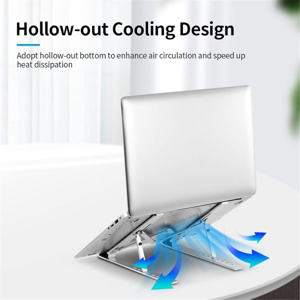 پایه لپ تاپ generic Laptop Stand 7-level Adjustable Laptop Stand Portable Aluminum Alloy Laptop Stand For Netbooks And Laptops Portable And Easy To Use Ergonomic - تصویر 7