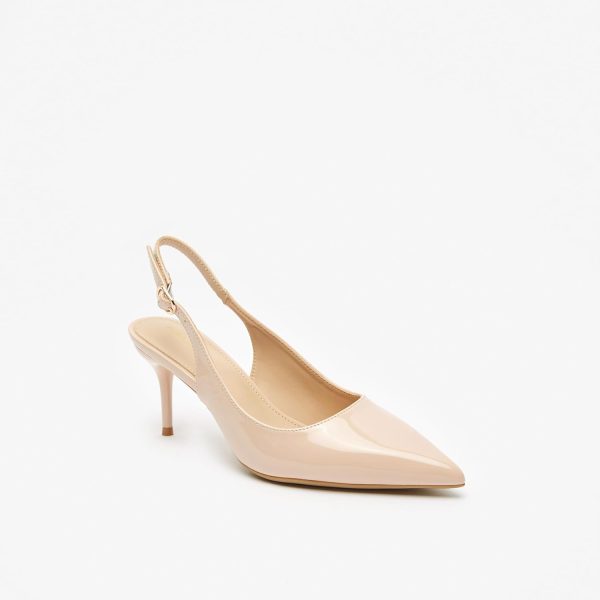 کفش  Brand: Flora Bella by Shoexpress Flora Bella By Shoexpress Women Solid Stiletto Heels With Buckle Closure 38EU-5Uk Beige - تصویر 8