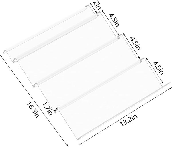 سرویس ادویه جات U-HOOME Spice Drawer Organizer Insert for Kitchen Cabinets,Expandable Spice Jar Rack Holder Tray, 4 Slanted Tiers for Garlic, Salt, Pepper Spice Jars, Seasonings (1 pack, Clear) - تصویر 4