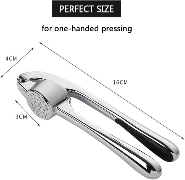 سیرله کن HOOTO Garlic Press with Silicone Peeler & Brush, Premium Garlic Mincer Tool with Ergonomic handle, Ginger Crusher with Good Grip, Easy to Use & Clean, Dishwasher Safe - تصویر 9
