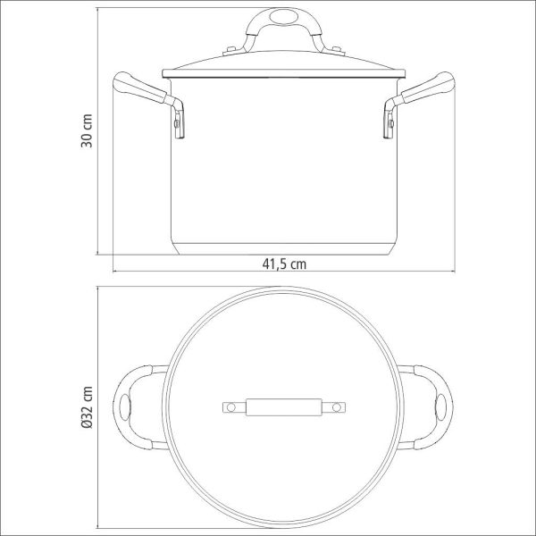 قابلمه Tramontina Stock Pot 30cm | High capacity Starflon, Pots & Pans Set, coated aluminium, kitchen cookware sets nonstick - تصویر 9