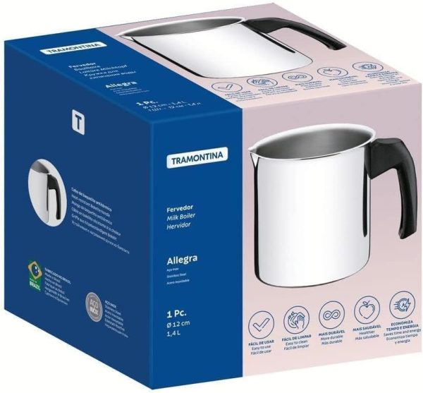 شیرجوش Tramontina Allegra 12cm 1.4L Stainless Steel Multipurpose Boiler with Bakelite Handle - تصویر 6